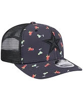 New Era Men's Navy/Black Dallas Cowboys Adventure Drinks Pattern 9SEVENTY Stretch-Snap Hat