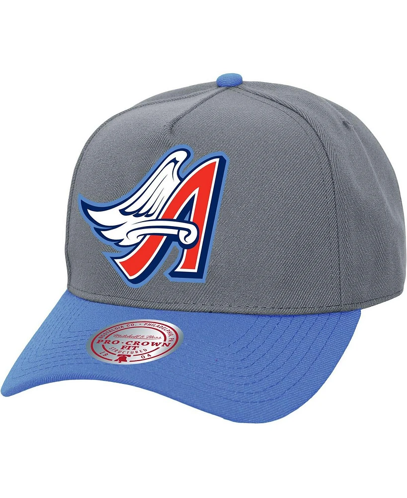 Mitchell & Ness Men's and Women's Gray Los Angeles Angels Basic Coop Pro Adjustable Hat