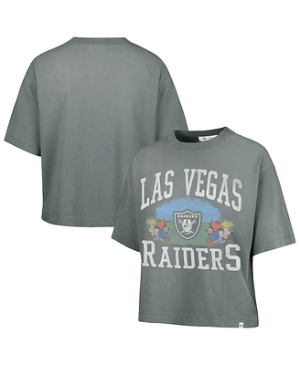 '47 Brand Women's Gray Las Vegas Raiders Florentina Montauk Cropped T-Shirt