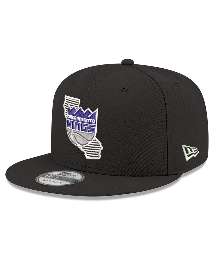 New Era Men's Black Sacramento Kings State Pride 9FIFTY Snapback Hat