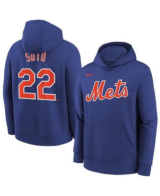Nike Big Boys and Girls Juan Soto Royal New York Mets Name Number Performance Pullover Hoodie