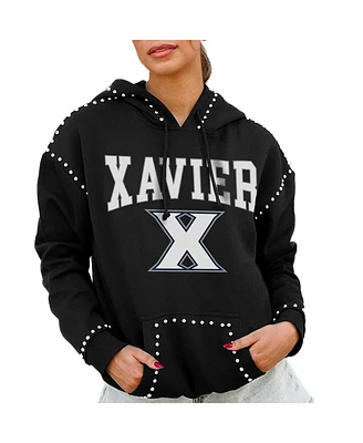 Gameday Couture Women's Black Xavier Musketeers Studded Pullover Hoodie