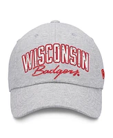 Top of the World Women's Heather Gray Wisconsin Badgers Rhinestone Christy Adjustable Hat