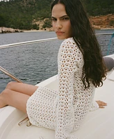 Mango Women's Bow Detail Mini Crochet Dress