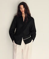 Mango Women's Linen Oversized Shirt