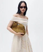 Mango Women's Embroidered Details Combined Dress
