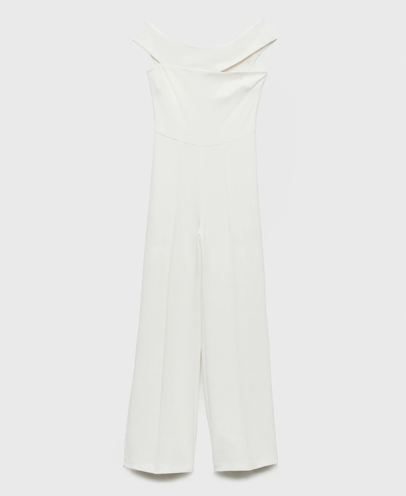 Mango Women's Asymmetric Neck Long Jumpsuit