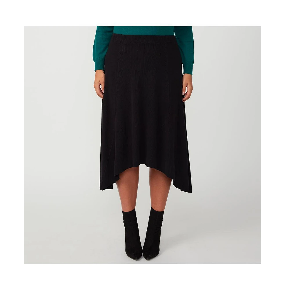 Estelle Shade Black Midi Assymetric Skirt