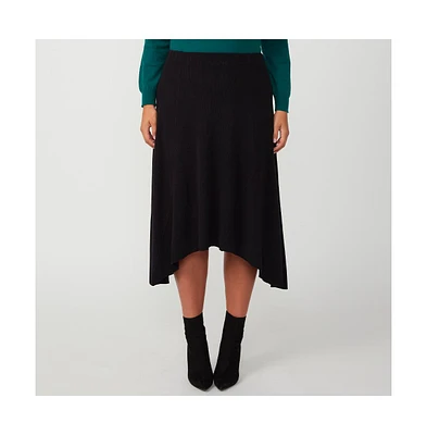 Estelle Shade Black Midi Assymetric Skirt