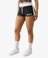 True Religion Women's French Terry Hot Zip Fly Shorts