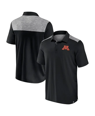Fanatics Men's Black Minnesota Golden Gophers Iconic Brushed Blocked Polo Shirt