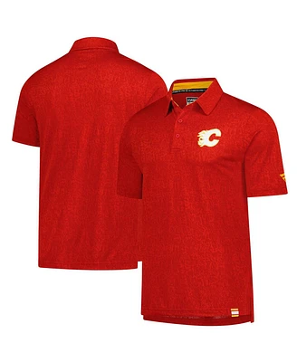 Fanatics Men's Red Calgary Flames Authentic Pro Jacquard Polo Shirt