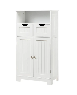 Bathroom Wooden Side Cabinet with 2 Drawers and 2 Doors