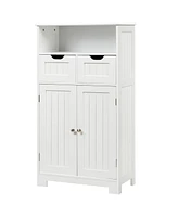 Bathroom Wooden Side Cabinet with 2 Drawers and 2 Doors