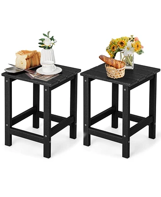 Set of 2 Square Weather-Resistant Adirondack Side Table