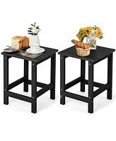 Set of 2 Square Weather-Resistant Adirondack Side Table