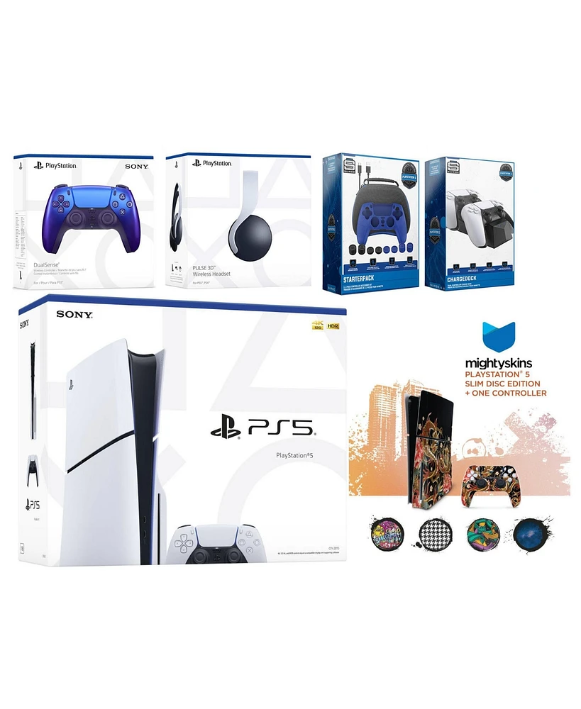 Sony Playstation 5 Slim Disc with White Pulse Headset