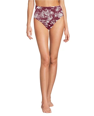 Lands' End Women's Smoothing Control High Waisted Bikini Bottoms