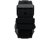 Peugeot Men's 44mm Black Sport Calendar Stitched Rubber Band Watch