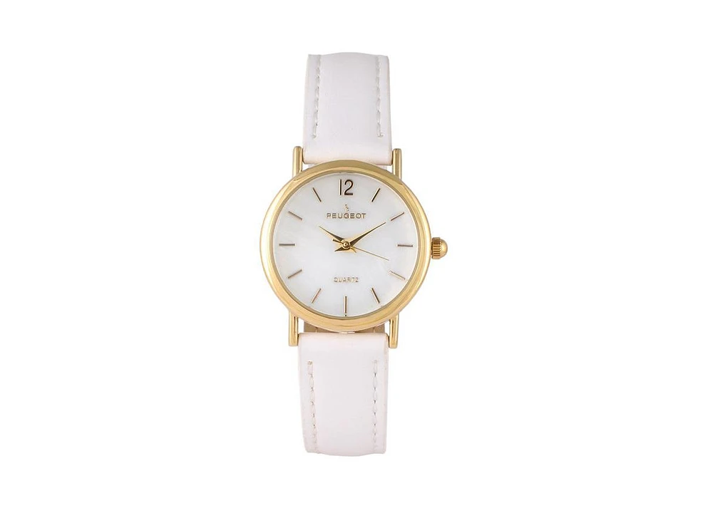 Peugeot Women's Classic 24mm White Watch With Easy to Read Numerals
