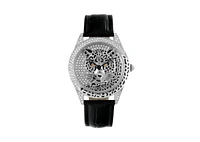Peugeot Women's Couture Silver Watch Leopard Dial Swarovski Crystal