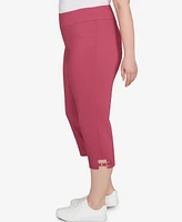 Hearts Of Palm Plus Solid Tech Stretch Capri Pants