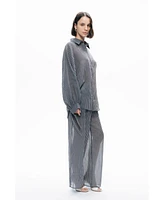 Nocturne Women's Shirt with Tie Sleeve Detail