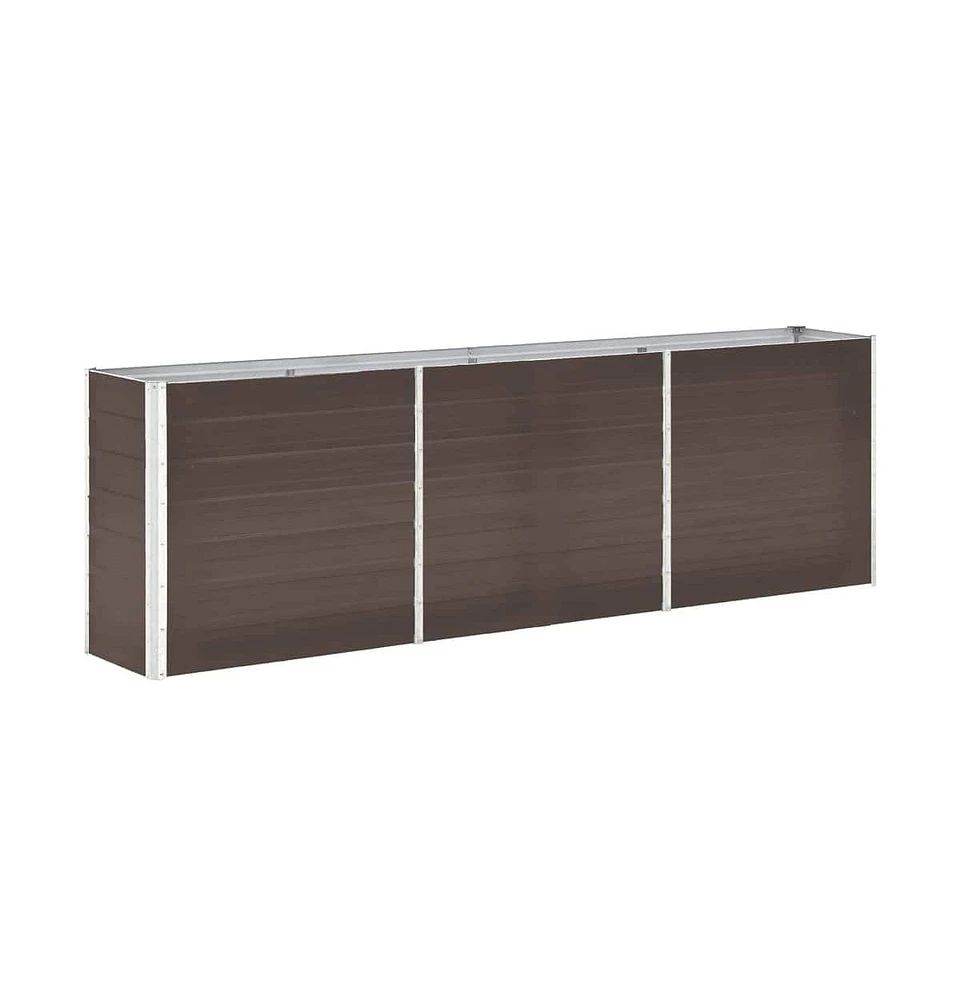 Garden Raised Bed Galvanized Steel 94.5"x15.7"x30.3" Brown