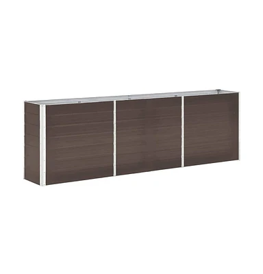 Garden Raised Bed Galvanized Steel 94.5"x15.7"x30.3" Brown