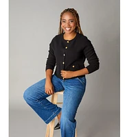 LuxLined Women's Merino Wool Cardigan Jacket