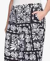 Ruby Rd. Plus Lotus Patchwork Crepe Capri Pants