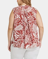 Nydj Plus Sleeveless Pintuck Top