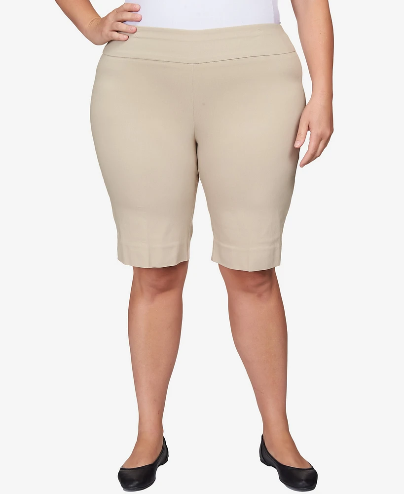 Ruby Rd. Plus Pull On Tech Bermuda Shorts