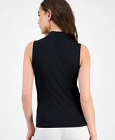 Anne Klein Women's Sleeveless Shirred Surplice Top