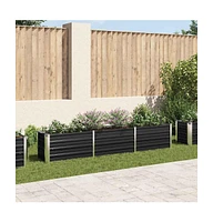 Garden Raised Bed Galvanized Steel 94.5"x15.7"x17.7" Anthracite