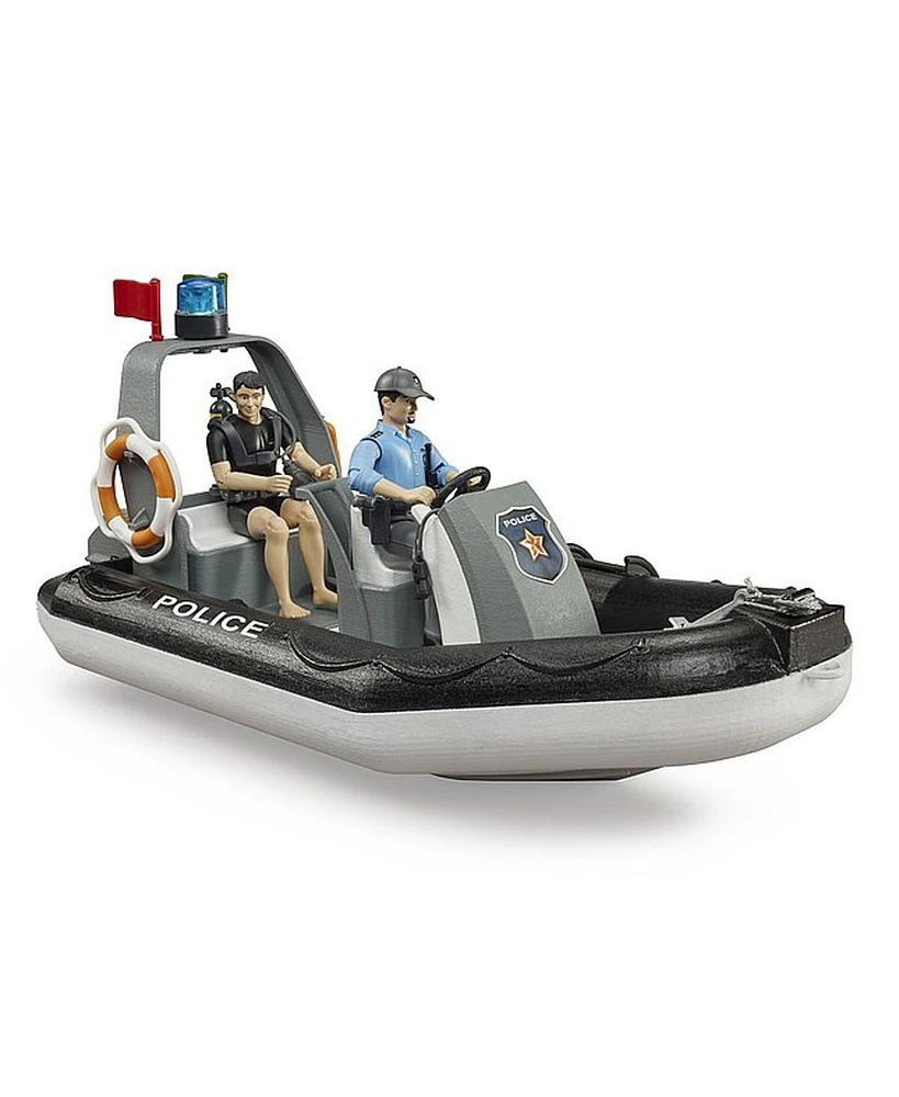 1/16 Police Boat with Rotating Beacon and Figurines by Bruder Bworld 62733