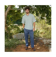 Campus Sutra Men's Sage Green Bohomian Oversized Polo T-Shirt