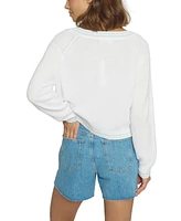 Central Park West Women's Thermal Stitch Raglan Sweater