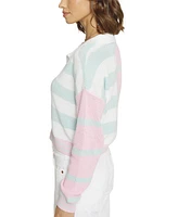 Central Park West Women's Colorblock Cropped Stripe Polo