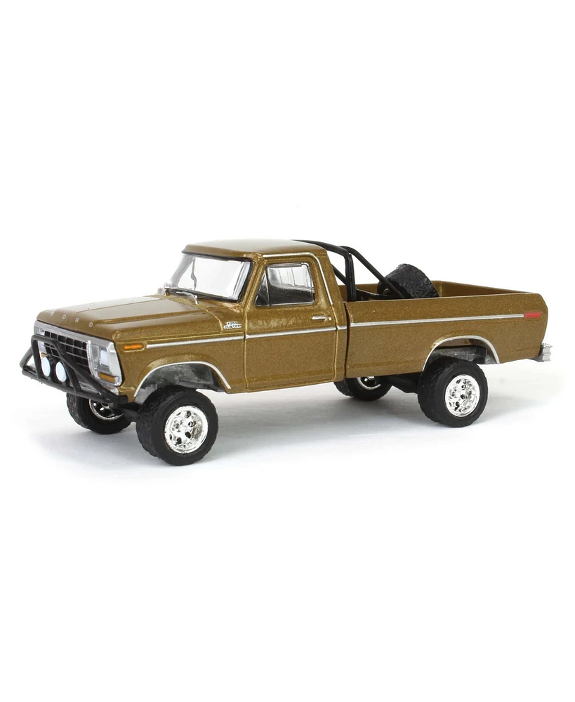 1/64 1979 F250 Ranger Lifted Rollbar Mounted Spare Gold All Terrain 16