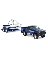 1/64 1985 Toyota SR5 Pickup Truck Speed Boat Blue Johnny Lightning