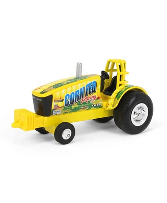 Ertl 1/64 Corn Fed Racing Yellow Pulling Tractor Collect N Play