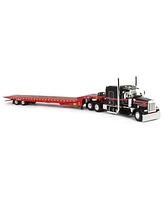 1/64 Viper Red Black Kenworth W900L with Landoll 440B-50CA Traveling Axle Trailer Dcp