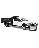 1/64 2020 F-450 Xlt Super Duty Dually with V-Plow & Dump Bed White 51396-b