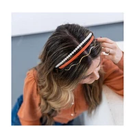 Headband Set - Orange + Pearl + Silver
