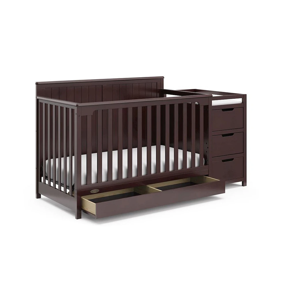 Graco Hadley 5-in-1 Convertible Crib and Changer with Drawer (Espresso)