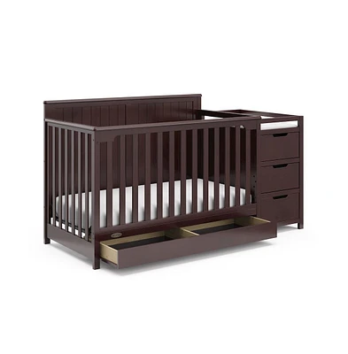 Graco Hadley 5-in-1 Convertible Crib and Changer with Drawer (Espresso)