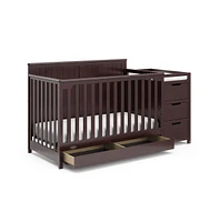 Graco Hadley 5-in-1 Convertible Crib and Changer with Drawer (Espresso)
