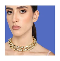 Sohi Women's Gold Metallic Chainlink Necklace