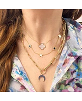 The Lovery Lapis and Mother of Pearl Star Station Necklace 14K Gold